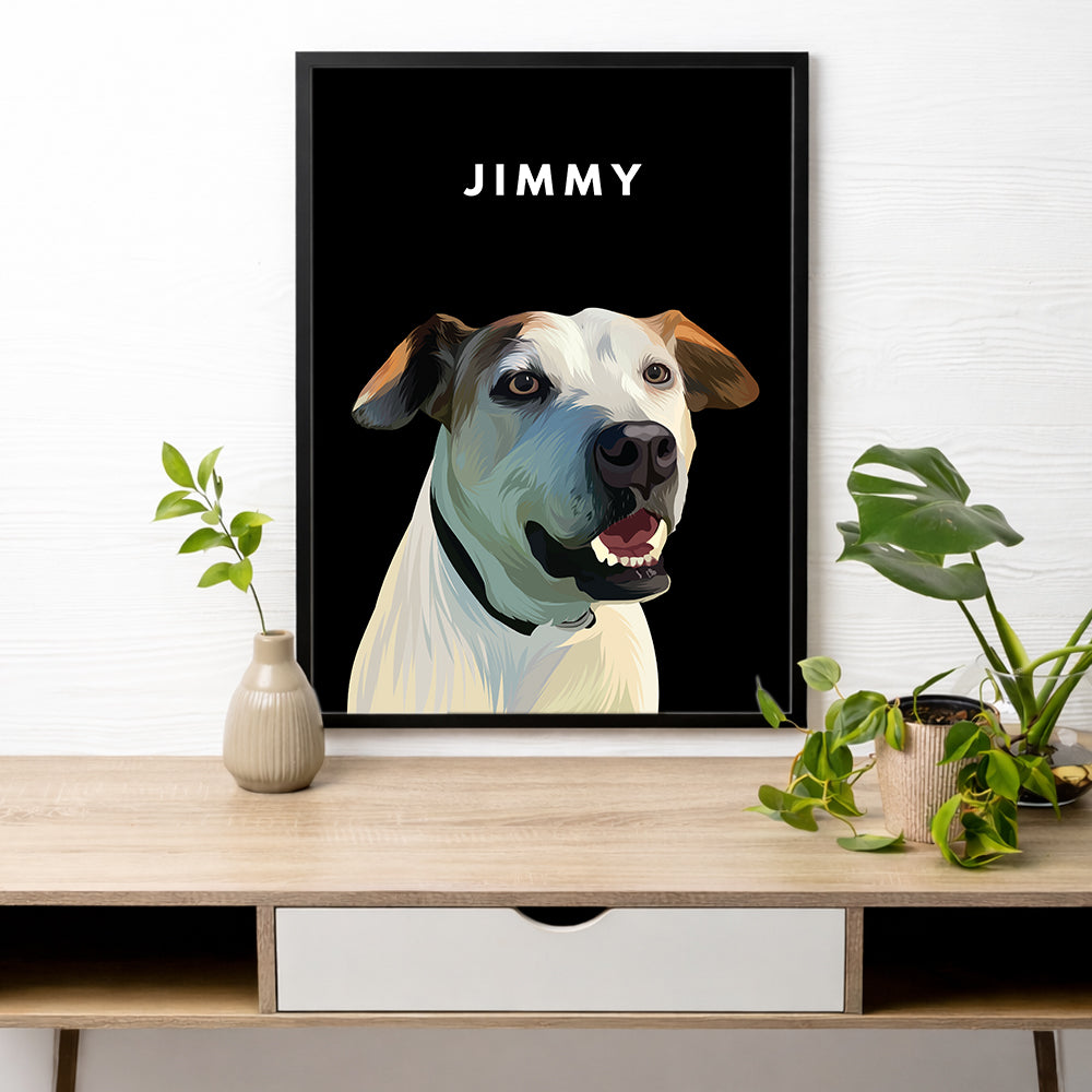 Framed Custom Pet Portrait - 1x Pet