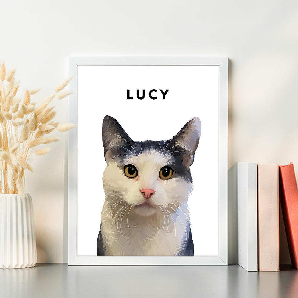 Framed Custom Pet Portrait - 1x Pet