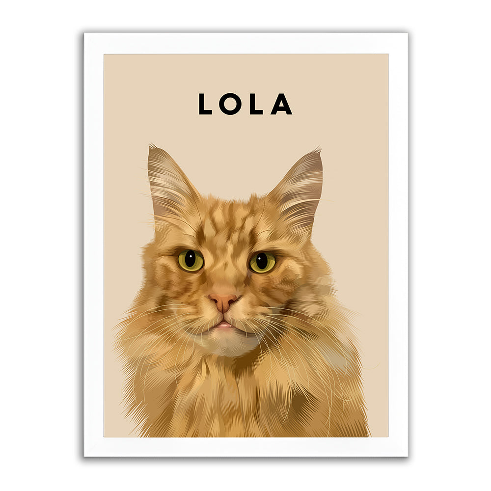 Framed Custom Pet Portrait - 1x Pet