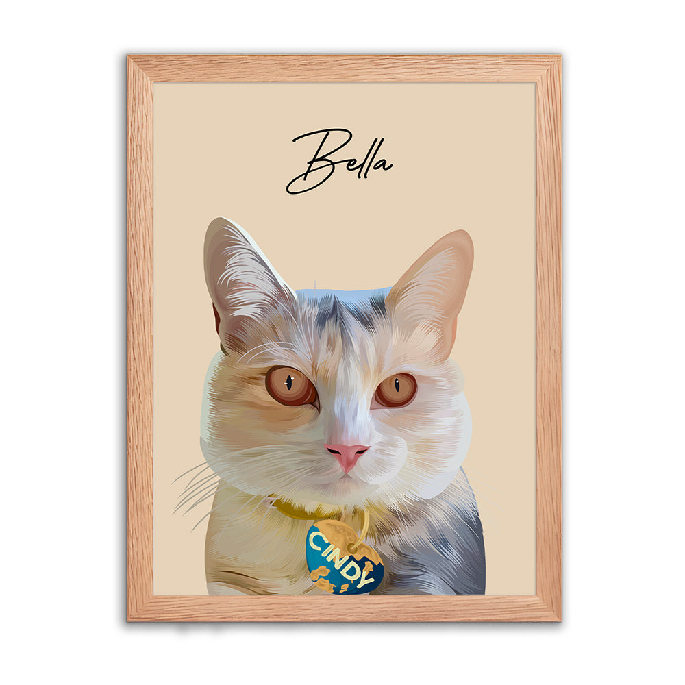 Framed Custom Pet Portrait - 1x Pet