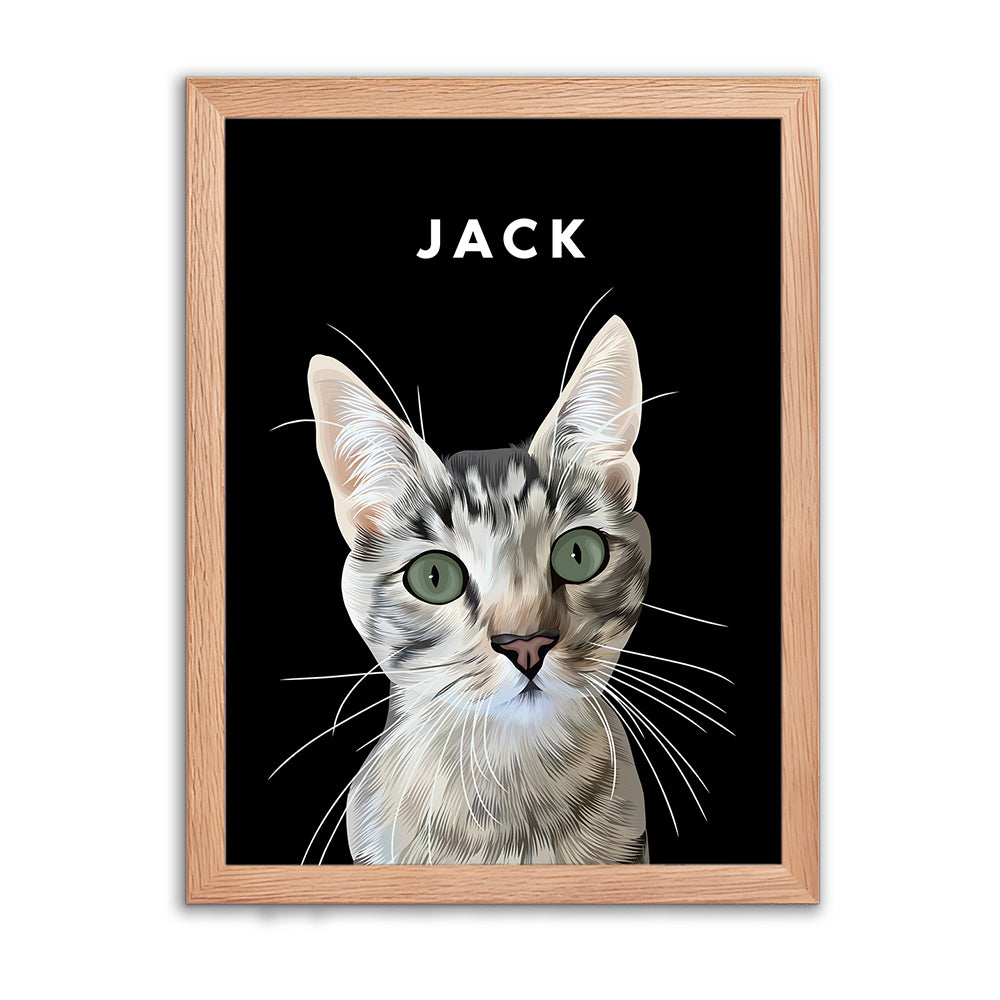 Framed Custom Pet Portrait - 1x Pet