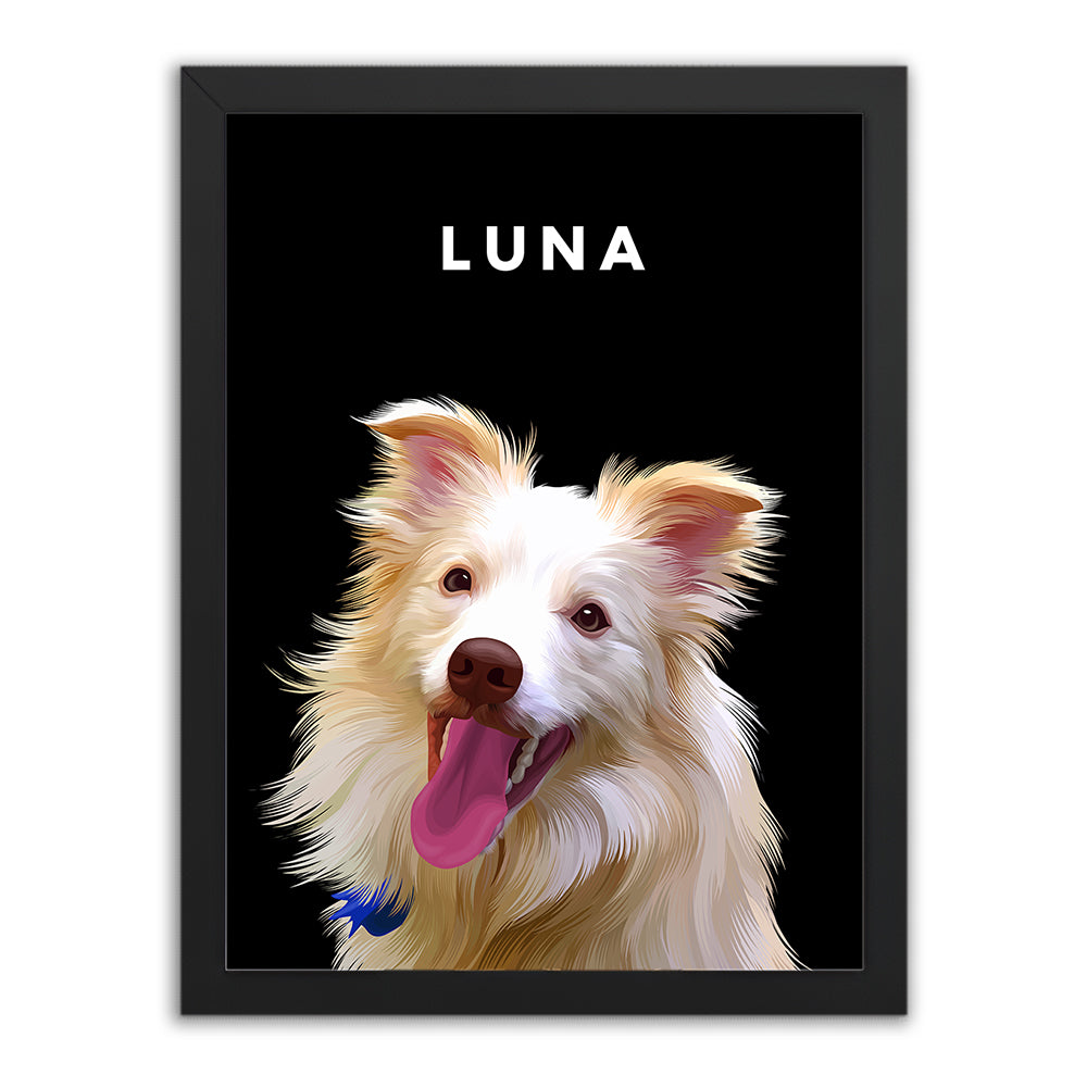 Framed Custom Pet Portrait - 1x Pet