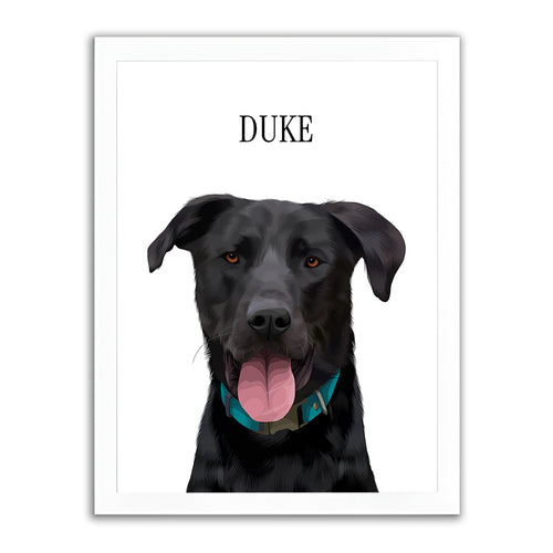 Framed Custom Pet Portrait - 1x Pet