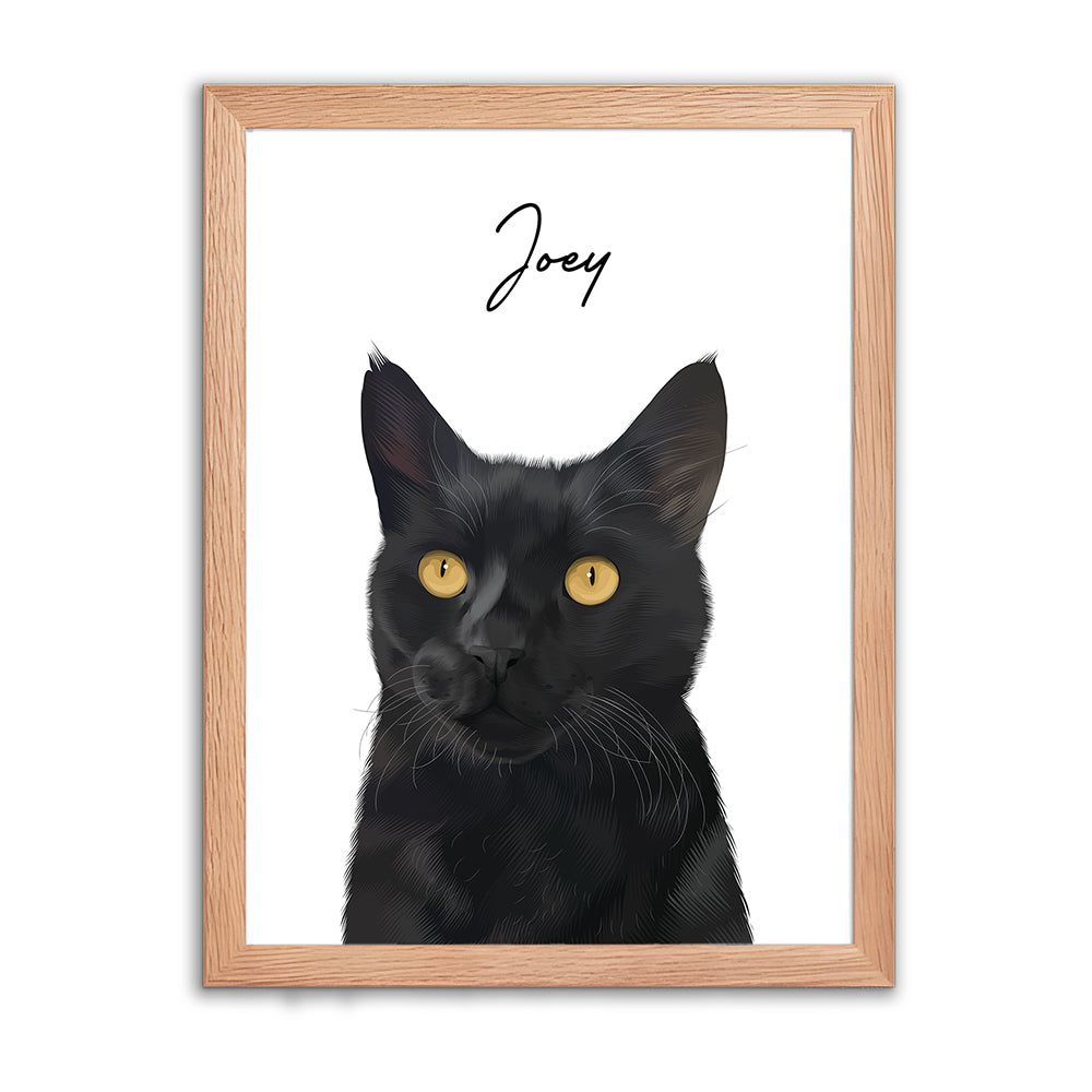 Framed Custom Pet Portrait - 1x Pet