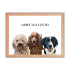Framed Custom Pet Portrait - 3x Pets