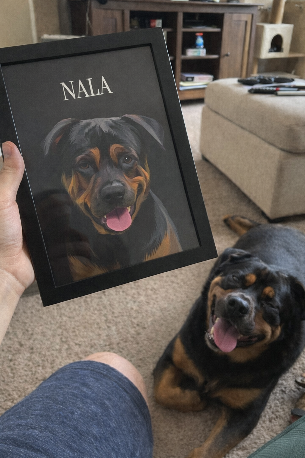 Framed Custom Pet Portrait - 1x Pet