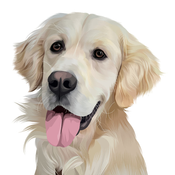 Hand Drawn Pet Portrait of a Dog