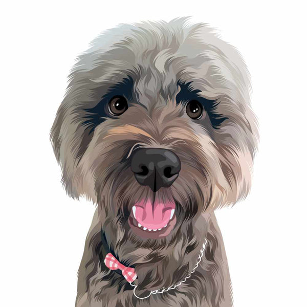 Custom Pet Artwork of Brown Dog in collar